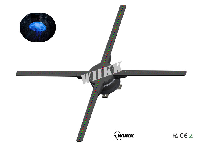 Remote Control 3D LED Hologram Display 650 Round / Min 20000 Hours Lifespan