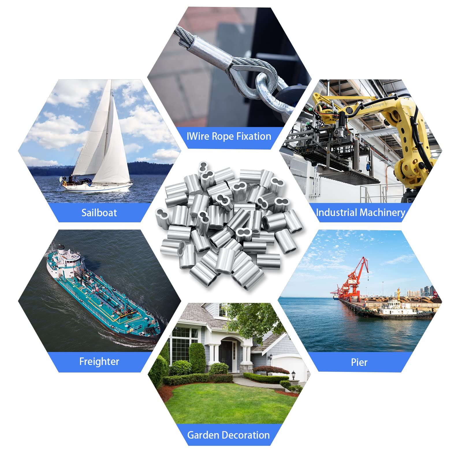 Rustproof Aluminum Crimping Loop Sleeve Weather Resistant Anti Corrosion