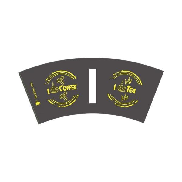 Flexo Printing Biodegradable Tea Cups Paper Cup Fan With Double Side PE