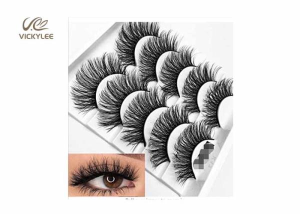 Quality Natural Black Fluffy 25MM Natural Strip Lashes for sale