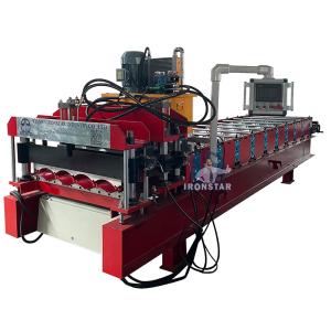 Buy cheap 828 glazed tile roll forming machine for Bolivia Water ripple roll forming machine Step tile roll forming machine product