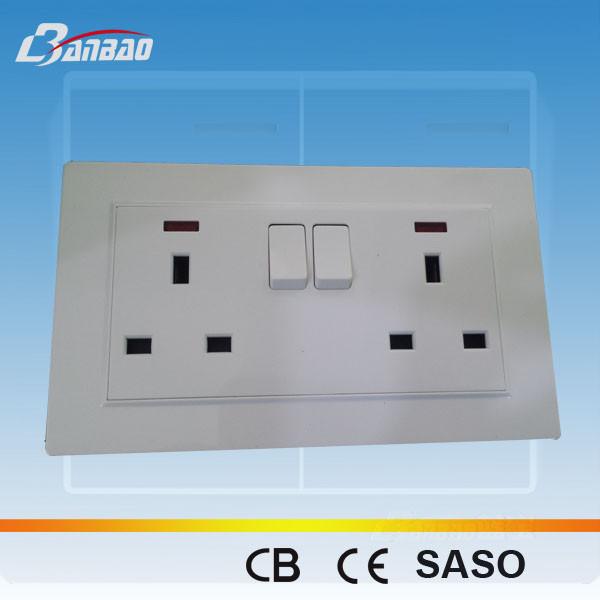Quality LK4057B 13A UK double switched socket for sale