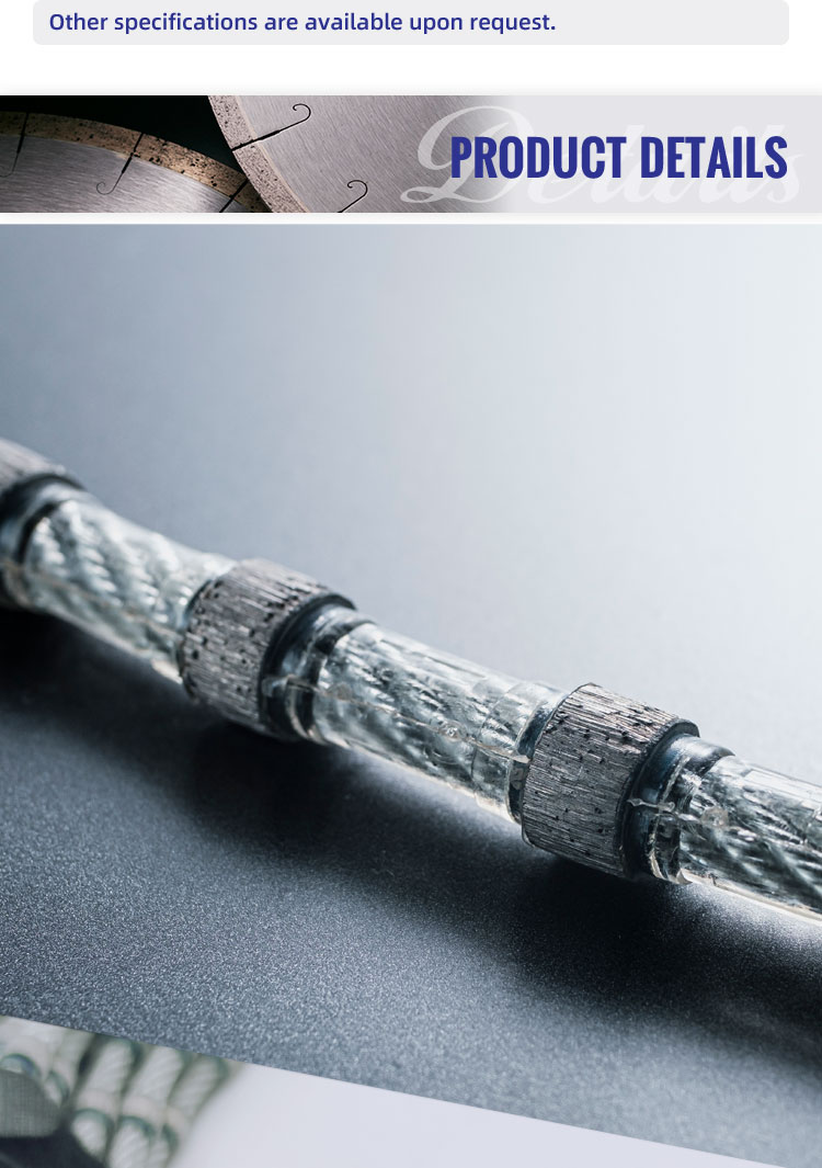 Cutting 8.3mm Bead Plastic Diamond Wire Saw for Granite Block Squaring and Profiling