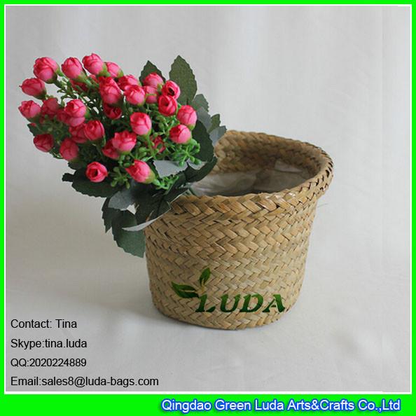 Quality LUDA handmade Gift  natural seagrass round straw baskets for sale