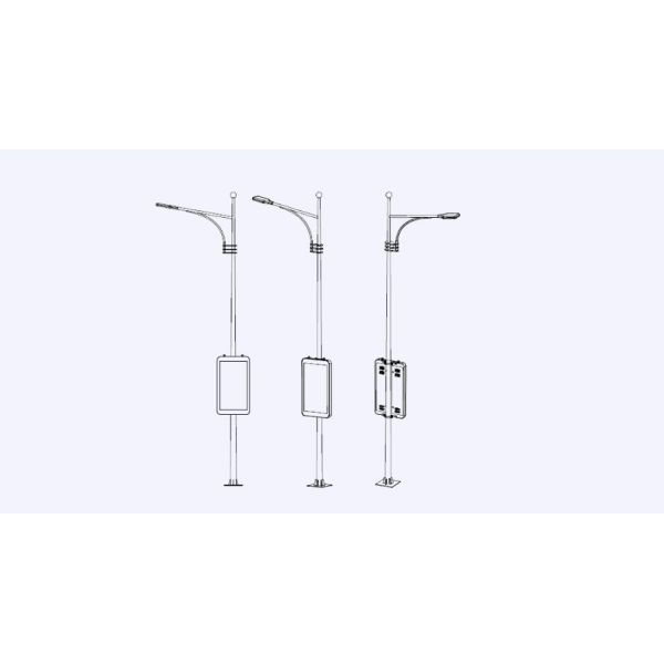 Pole Mounted Intelligent Outdoor Fixed LED Display Customized Dimension