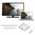 3-in-1 Thunderbolt 3 USB Type C Hub to Adapter 4K Aluminum USB-C Hub Dock with