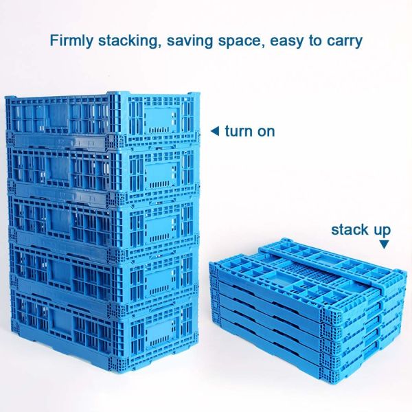 Multiple Size Folding Green Plastic Fruit Crate For Supermarket