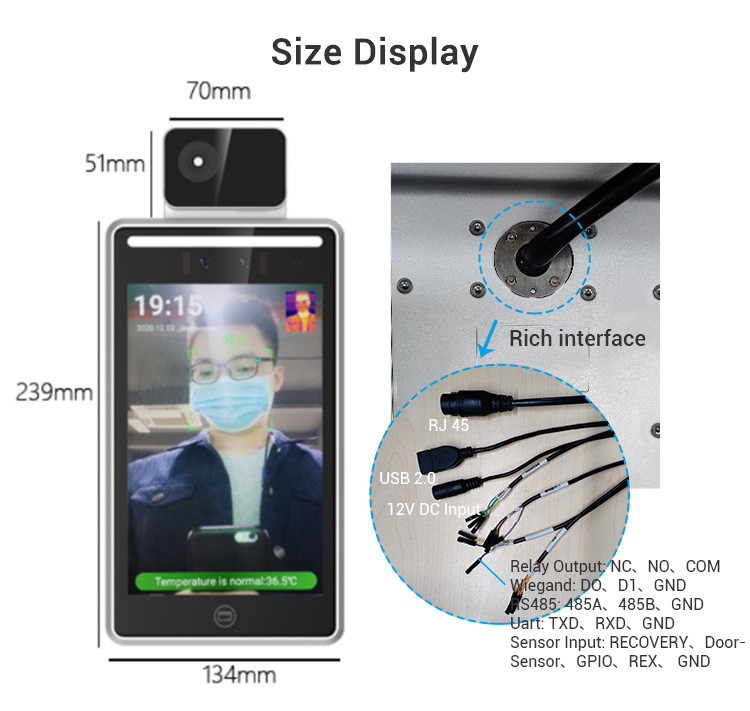 Multilingual TR08B Portable Safe Biometric Facial Recognition For Smart Community
