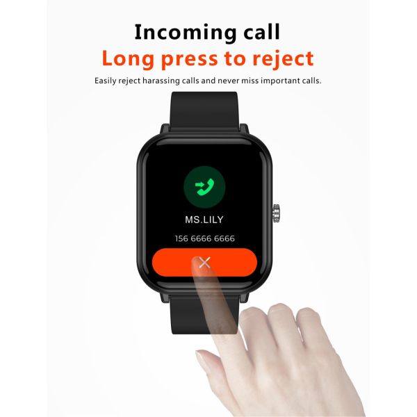 1.7 Inch TFT High-Definition 240*280pixel Full Screen Touch Temperature Monitoring Music Control Multiple Dials Q9PRO Smart Watch