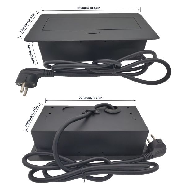 Melloni Pop-Up Tabletop Socket 3 AC Outlets Retractable Hidden Recessed Power for Kitchen Desktop EU Socket Tabletop Accessory