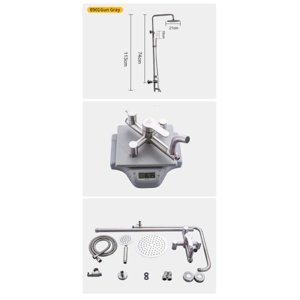 OEM Surface Plating Bathroom Shower Taps Matte Black Chrome