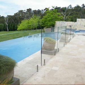 China Light Pool Fencing Frameless Glass Tempered Stainless Aluminium Brackets on sale