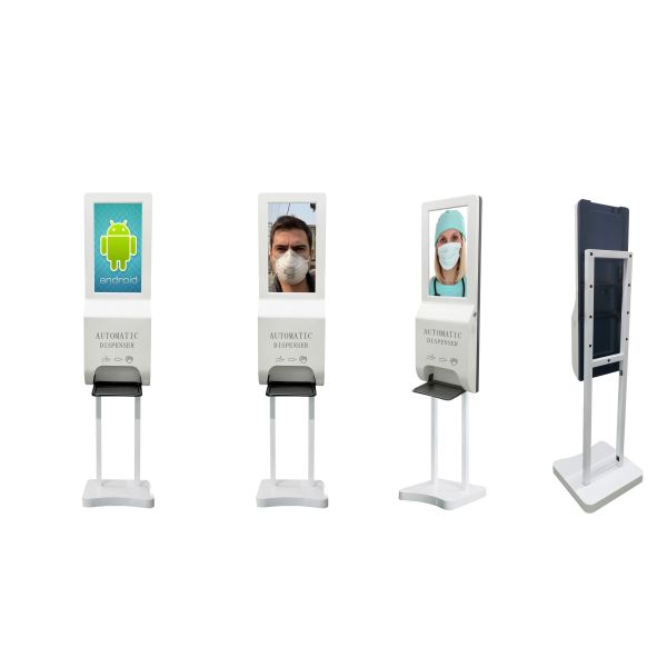 21.5 Inch Android Hand Washer Floor Stand Kiosk Digital Signage Automatic Hand Sanitiser Kiosk with 3000ML capacity