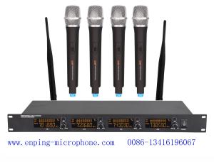 Buy cheap LS-6046 Pro 4 channels UHF wireless microphone system with LCD color display 4 MICS / rack mount product