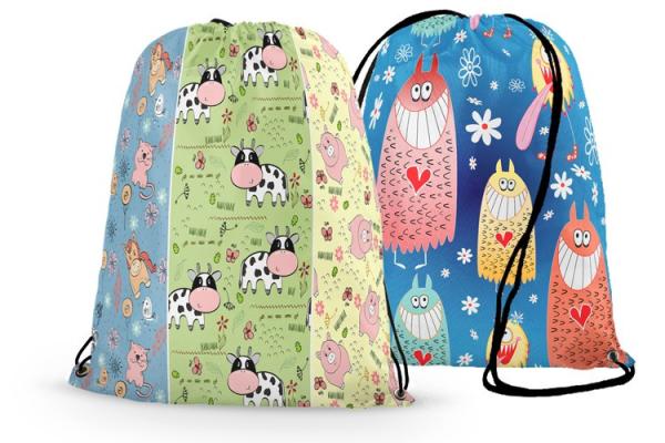 Quality Promotional Printed Sports Drawstring Backpacks Heat Transfer Printing for sale