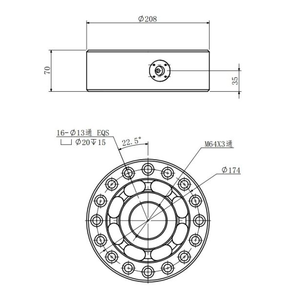 Aviation Plug 700 Ohm 50t Load Cell 70t Tension Force Sensor